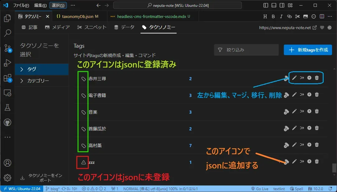 Front Matter CMS ダッシュボード