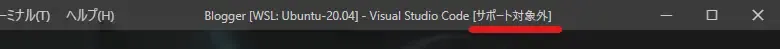 VSCode サポート対象外の表示